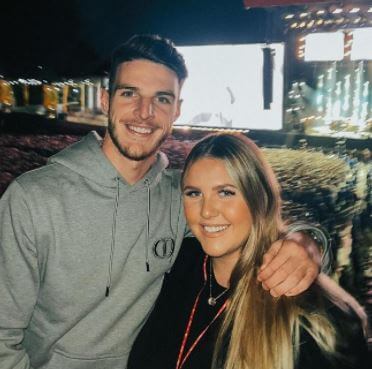 Lauren Fryer with her partner Declan Rice.